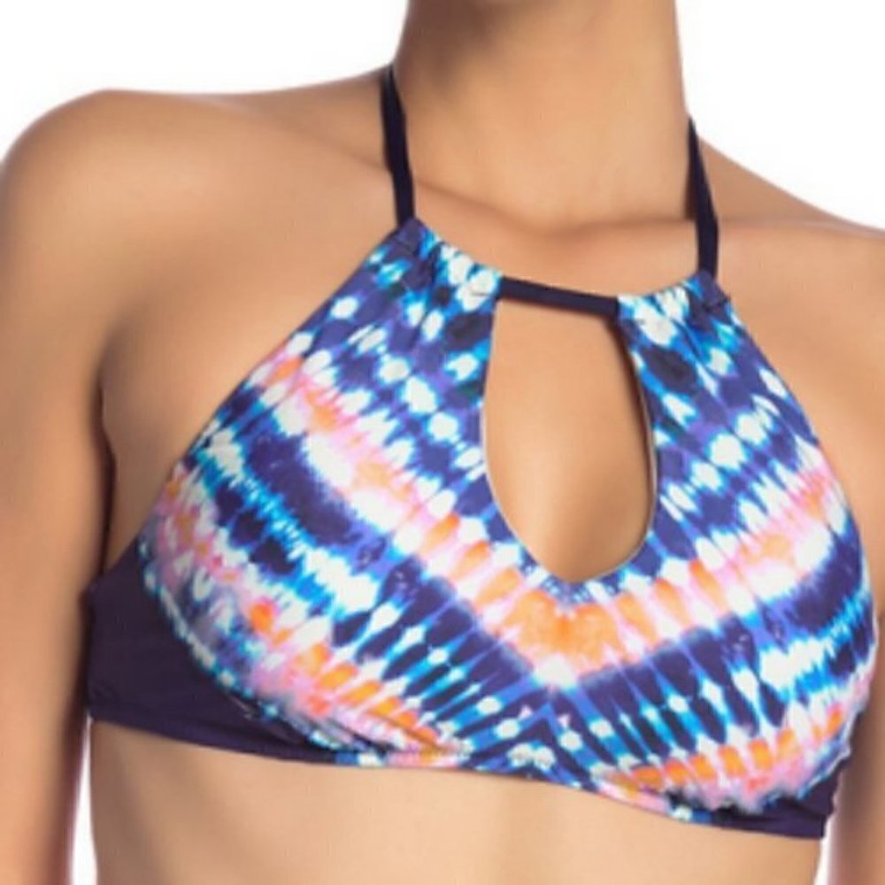 NWT Trina Turk High Neck Tie Dye Bikini swim